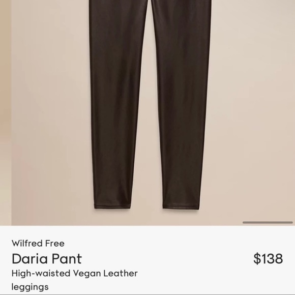 Aritzia Wilfred Daria NEW Black Vegan Leather Pants Leggings - Picture 2 of 5